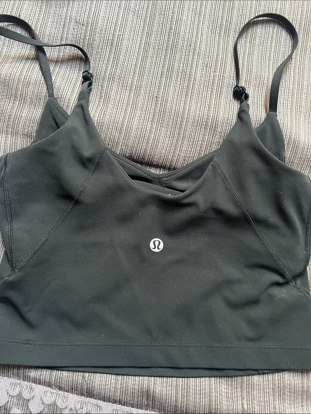 lululemon Black Adjustable-Strap Sports Bra with Center Logo